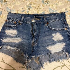 Aeropostale Blue Distressed Jean Shorts